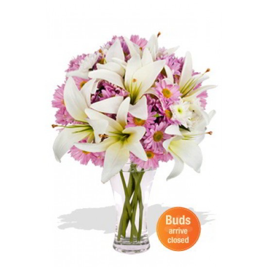 Lily and Chrysanthemum Vase Bouquet